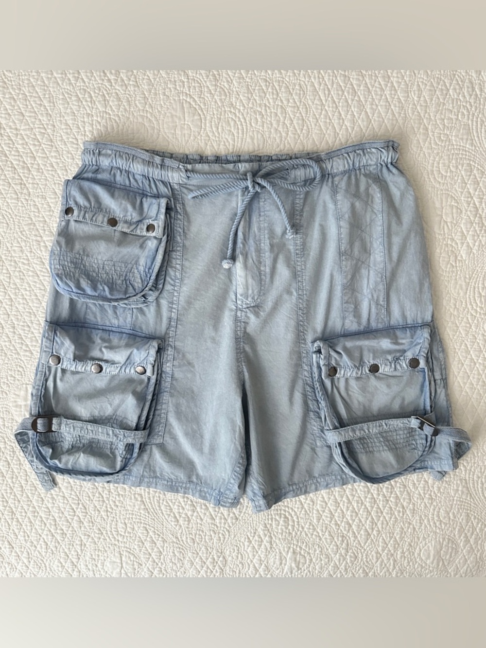 Free People Moon Bay Parachute Shorts Cashmere Blue Size M - Picture 3 of 13